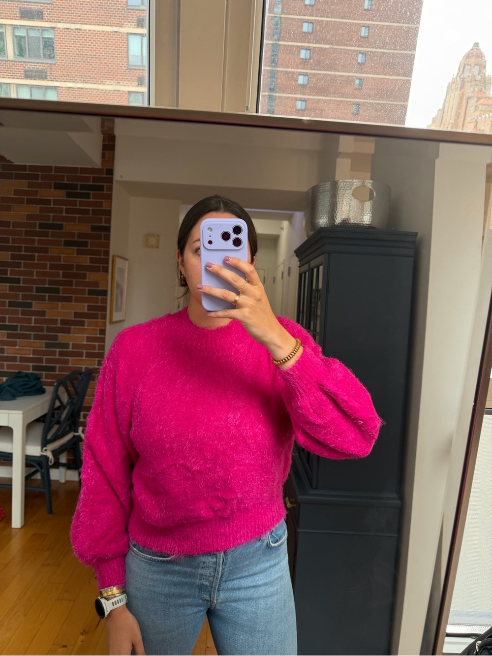 Show me your MuMu Fuchsia Cozy Crewneck Sweater - Women